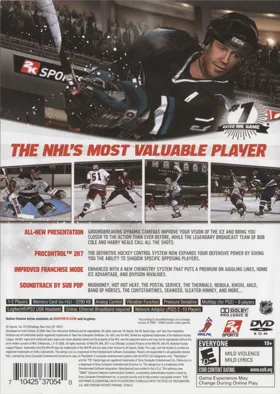 NHL 2K7 box cover back